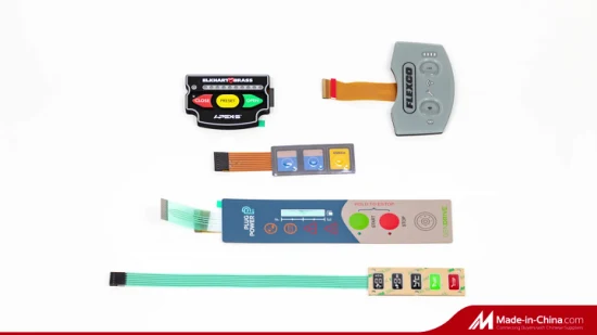 Painel de controle de teclado com interruptor de membrana personalizado com placa de circuito flexível e cúpula de metal